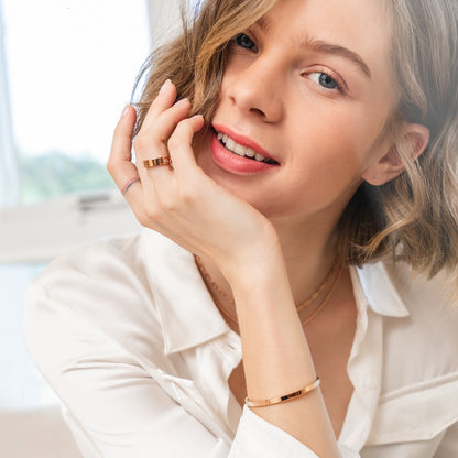 Women's Titanium Steel Ji Simple Wedding Gift Couple LOVE Ring