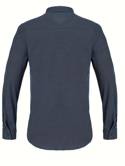 Loose Colored Lapel Long-sleeved Casual Men's Shirt For Teenagers