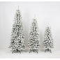 3 Pcs Flocked Artificial Christmas Tree Set With Lights, 4ft 5ft 6ft Christmas Snow Tree Set, Christmas Decor