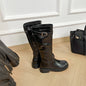 Women's Knee-high Black High-end Martin Boots