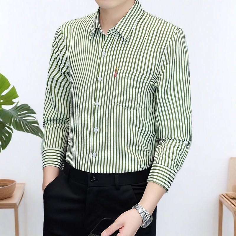 Striped Youth Korean Slim Fit Casual All-match Shirt