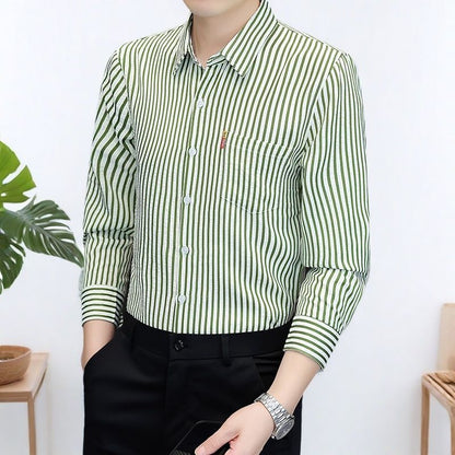 Striped Youth Korean Slim Fit Casual All-match Shirt
