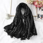 Fashion Tassel Cotton Linen Thin Yarn Scarf