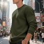 Fleece-lined Crew Neck Sweater Male Loose Casual Top