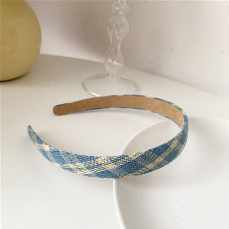 Super Sweet Plaid Flower Solid Color Fabric Headband