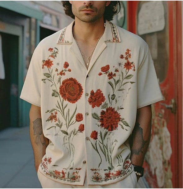 Seaside Vacation Style Loose Casual Shirt Male