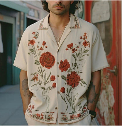 Seaside Vacation Style Loose Casual Shirt Male