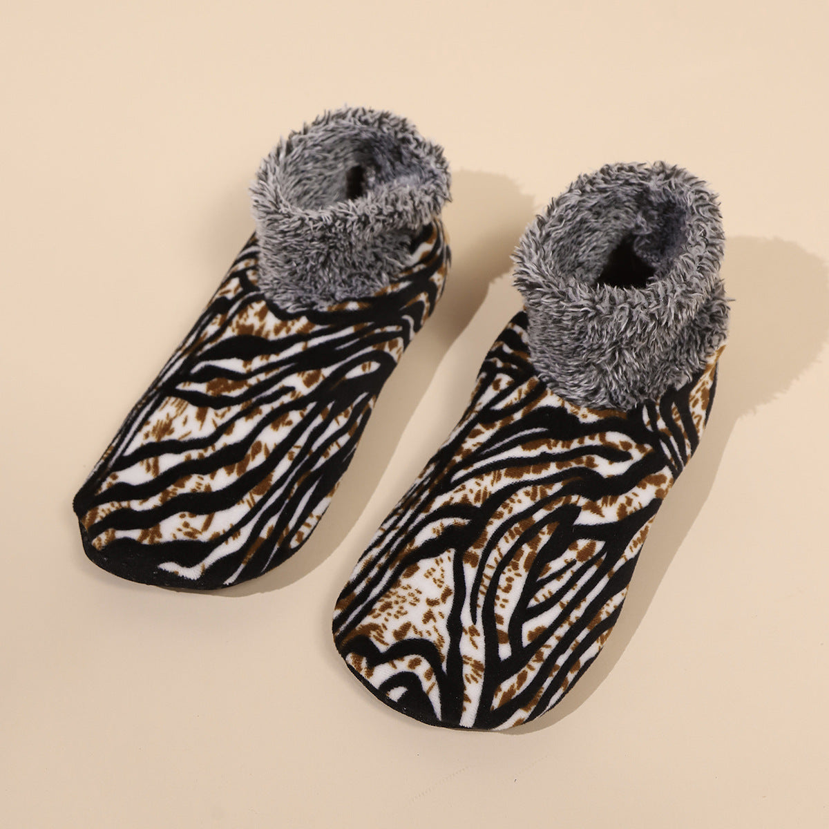 Casual Plus Size Warm Women Winter Leopard Print Room Socks