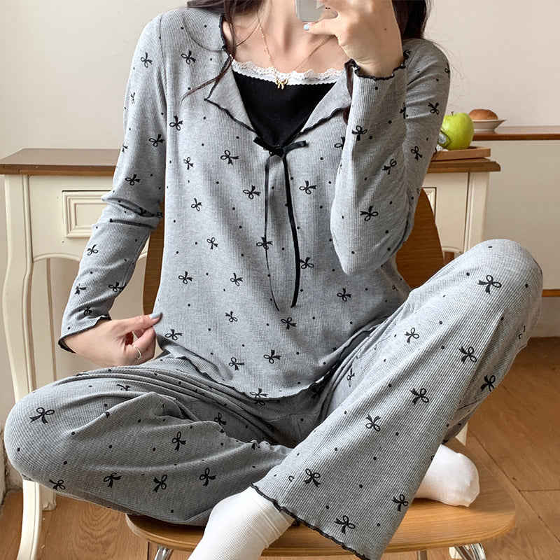 Pajamas For Women Long Sleeve With Chest Pad
