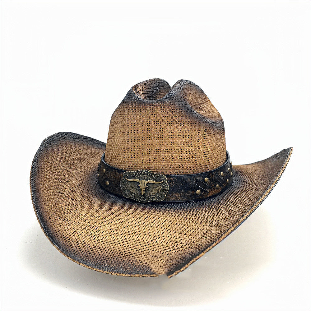 Retro Cowboy Hat Cow Head Belt Decoration
