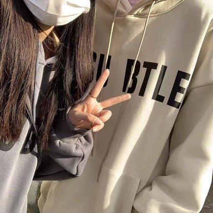 American Hooded Sweater Men's Plus Velvet Autumn And Winter Type Loose