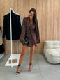 Fashion Commuter Lace Printing Long Sleeve Mid-length Women's Coat
