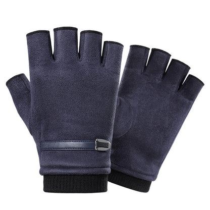 Half Finger Gloves Suede Leaking Finger Sports Outdoor Riding