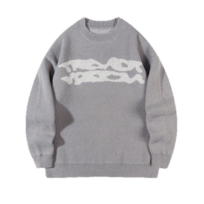 Loose Geometric Jacquard Pullover Knitted Sweater