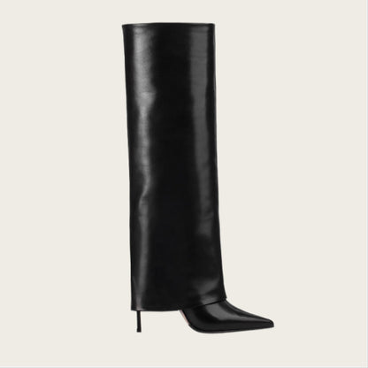 Stiletto Heel Pantyhose Boots Pointed Plus Size High Leg Boot