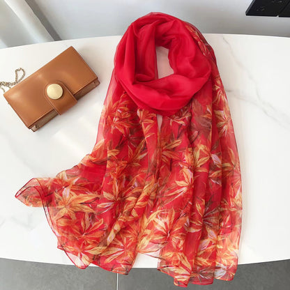 Yourou China Rose Printed Scarf