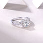 Luxury Fashion Large Diamond Wedding Ring With Moissanite Silver Ring