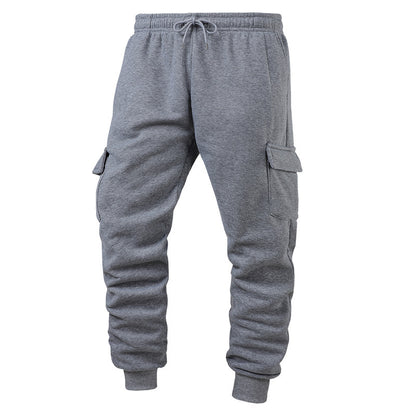 Warm Thick Trousers Sweatpants Men's Thicken Ankle-tied
