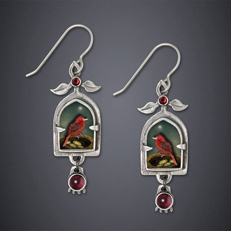Retro Geometric Enamel Personalized Earrings