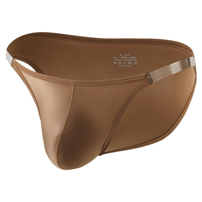Men's Solid Color High Luxury Low Waist Transparent All-inclusive Briefs
