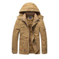 Men's Fleece Padded Jacket Mid-length Hooded Jacket