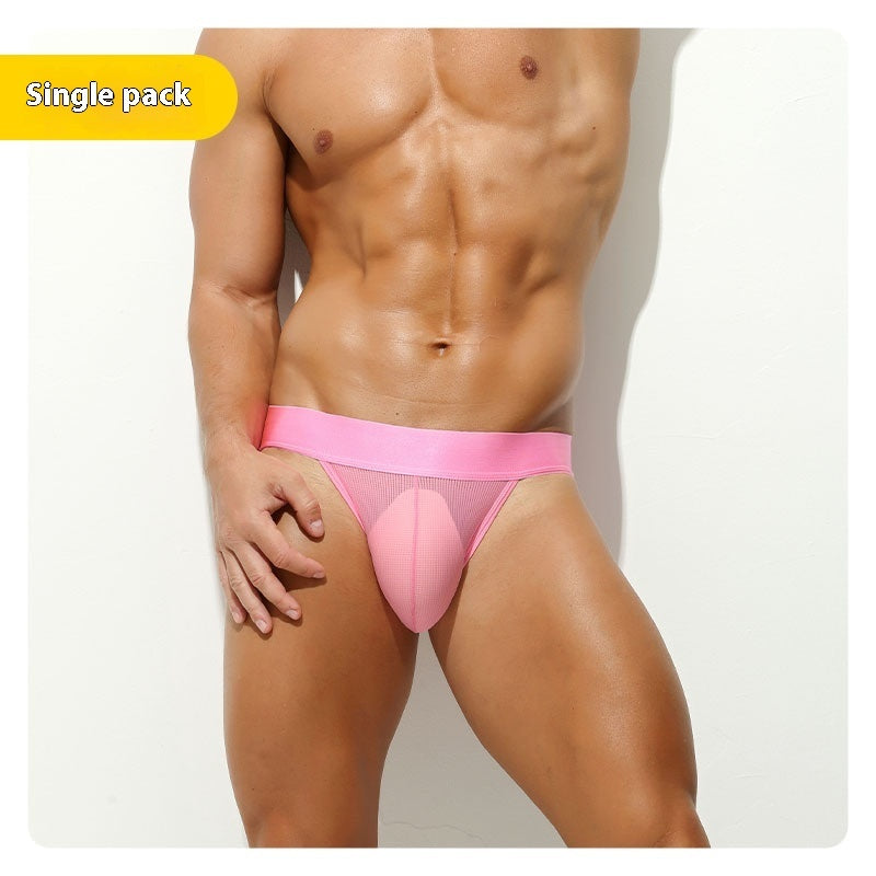 Men's Pure Color All-matching Translucent Low Waist Sports Comfortable Underwear