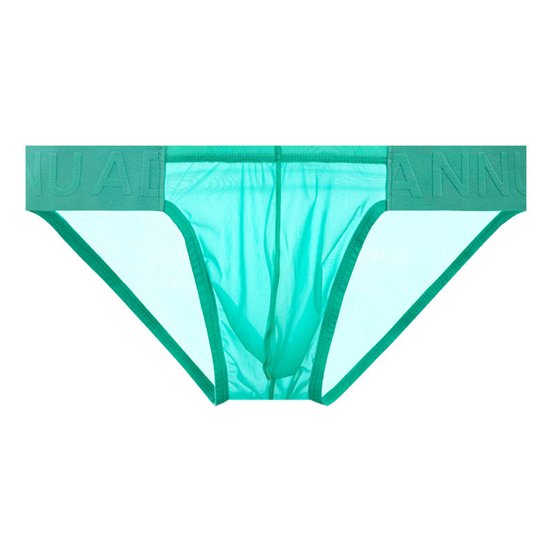 Sexy Low Waist High Fork Men's Briefs Ultra-thin Ice Silk
