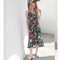 Female Baofei Sleeve Printed Romper Mother And Daughter Sling Long Dress