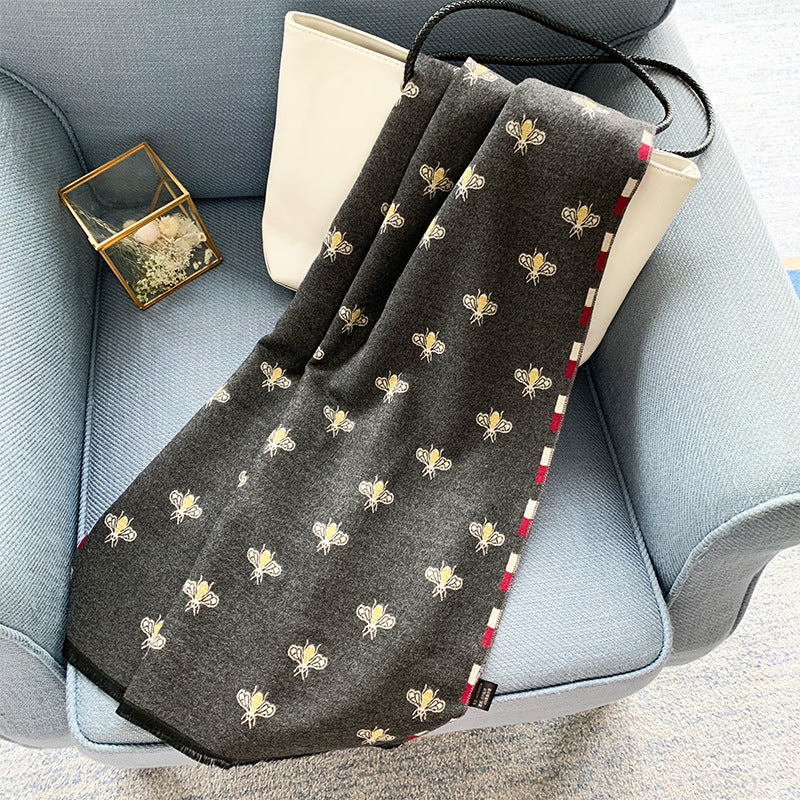 Women's Versatile Warm And Thick Shawl Decorated Neckband