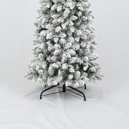 3 Pcs Flocked Artificial Christmas Tree Set With Lights, 4ft 5ft 6ft Christmas Snow Tree Set, Christmas Decor