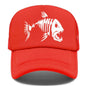 Fish Bone Print Mesh Cap Baseball Cap