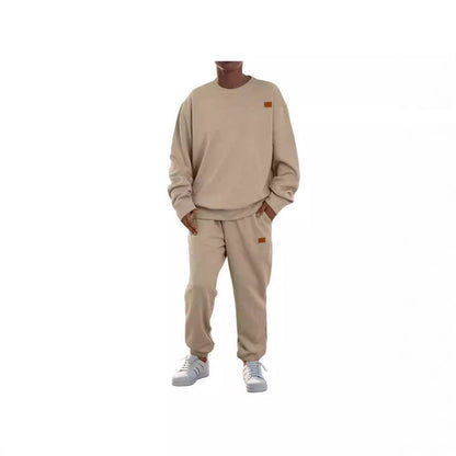 Men's Sports Casual Versatile Round Neck Sweater Set