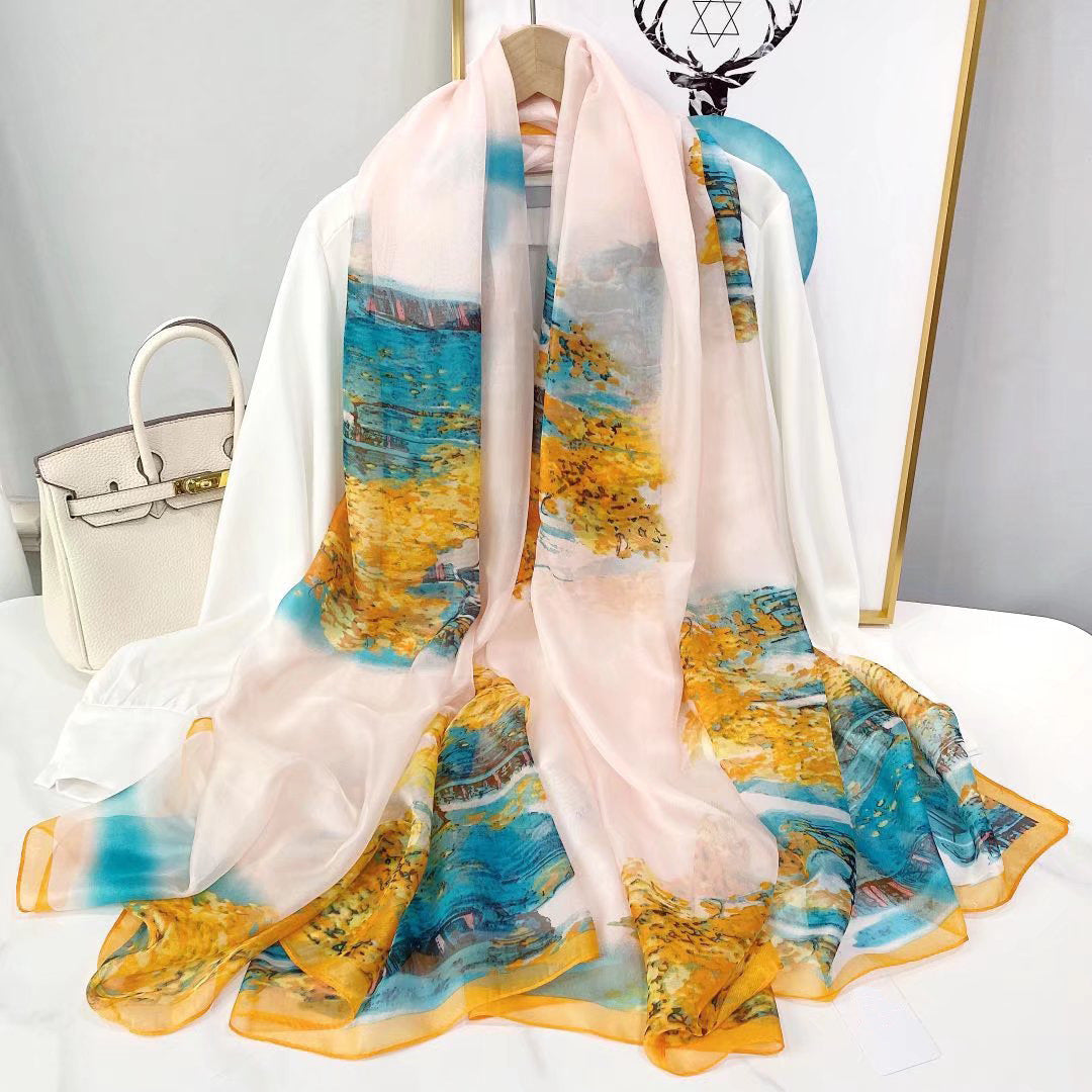 Yourou China Rose Printed Scarf