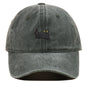 Black Cat Embroidered Washed Baseball Cap Sun Hat