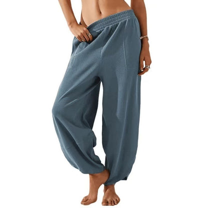 Women's Casual Pure Color All-matching Casual Pants With Pockets