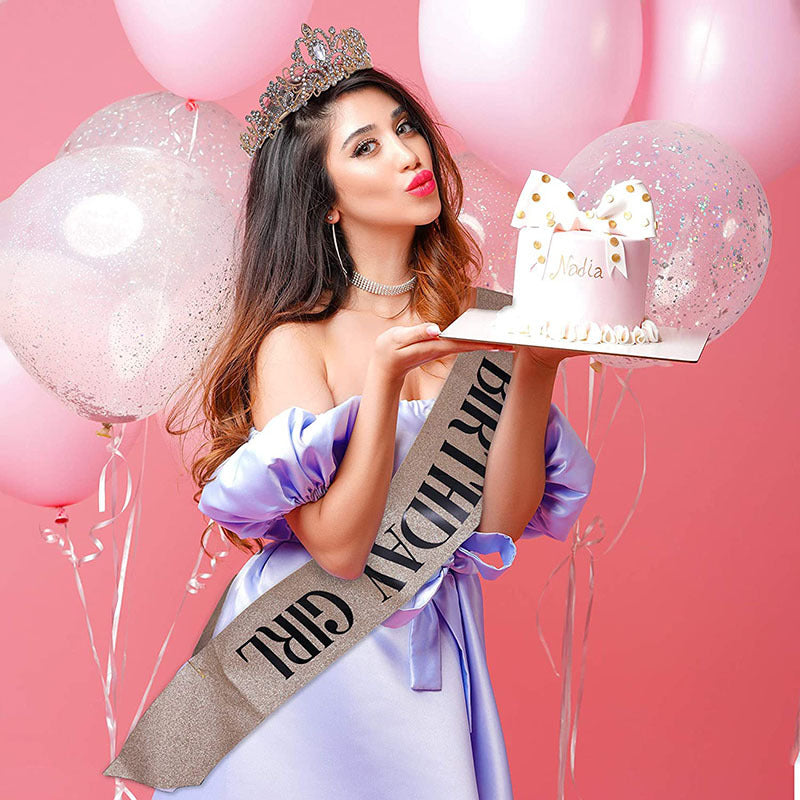 Birthday Party Crown Shoulder Strap Girl Princess Strap Suit