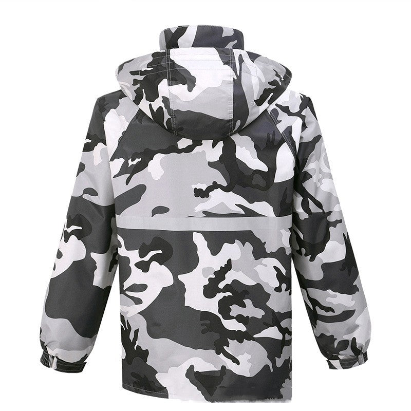 Gray Camouflage Raincoat Rain Pants Suit Men