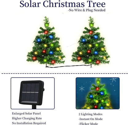 2,4,6 Pack Solar Christmas Tree Solar Powered Trail Multicolor LED Light Christmas Tree
