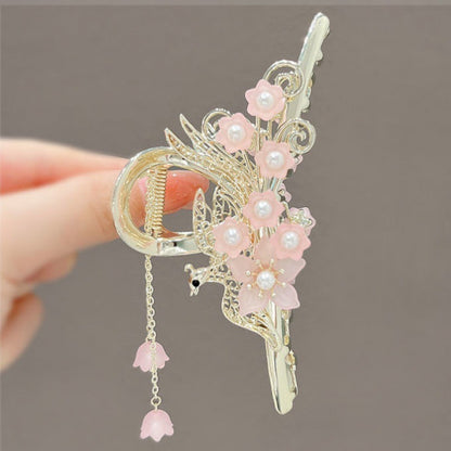 Antique Tassel Large Pearl Clip Metal Hairpin