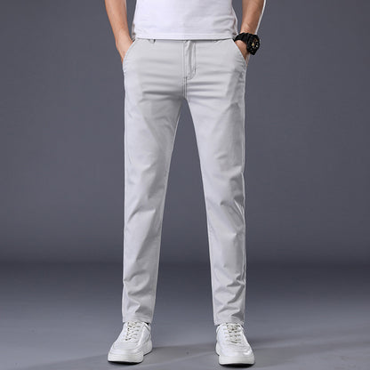 Men's Solid Color Casual Pants Korean Style Straight Trousers