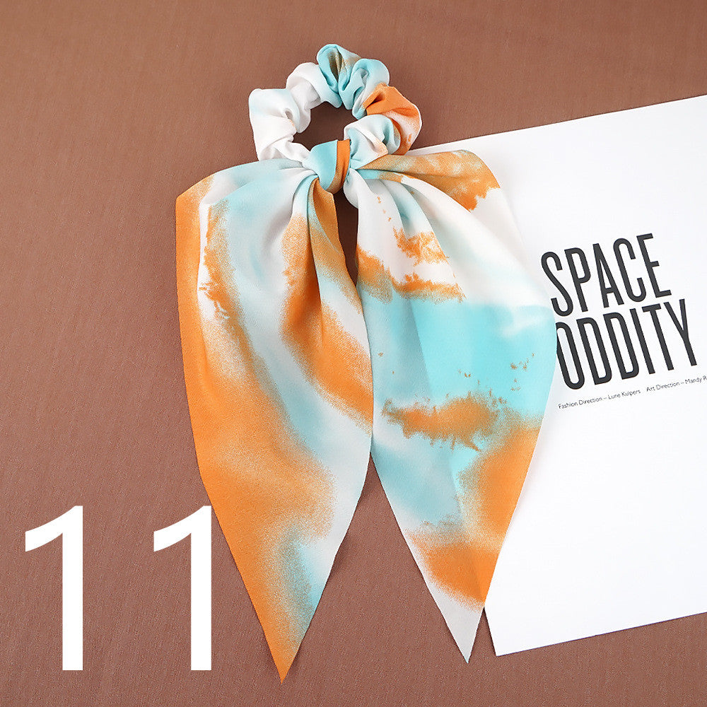 French Pig Intestine Hair Ring Ribbon Head Rope Girl