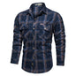 New Men's Spring And Autumn Long-sleeved Striped Shirt