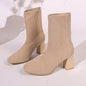 New Knitted Round Head Sleeve High Heel Socks Boots