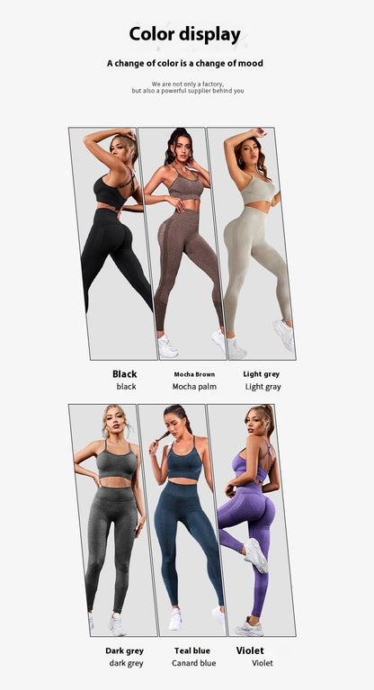 Sports Underwear For Women Shockproof Vest Bra Set Workout Sweat Yoga Belly Contracting High-waisted Trousers