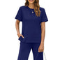 Sexy Women's Round Neck Loose Pullover Short-sleeved Top