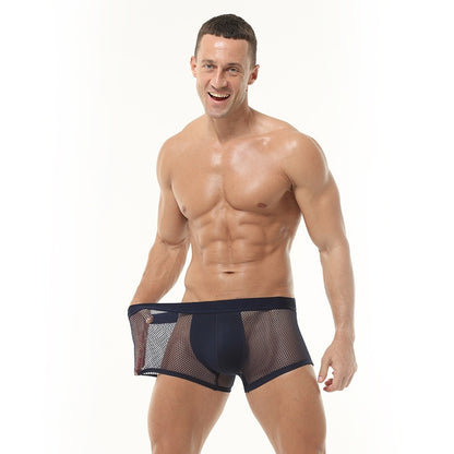 Ice Silk High Elastic Mesh Underwear Thin Cotton Crotch Boxers