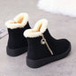 Fashionable And Versatile Fleece-lined Thick Flat Warm Women's Ankle Boots