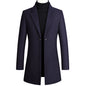 Korean Style Long Woolen Trench Coat With One Button