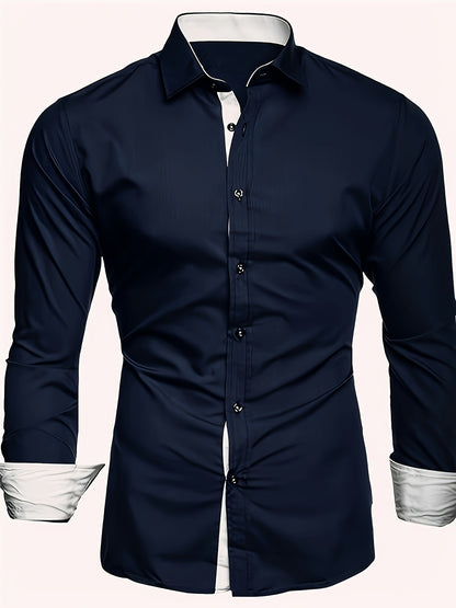 A Cool And Casual Long-sleeved Shirt In Contrasting Colors For A Teenage Man