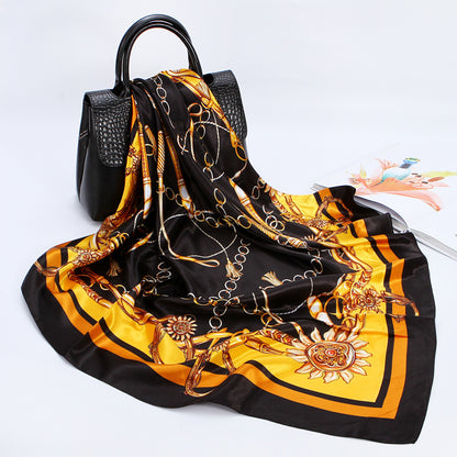 Spring And Autumn New 90cm Silk Scarf Silk Square